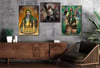 Tempered Glasss Wall Arts Religious-Themed Set with Clock