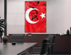 TÜRK BAYRAĞI VE MUSATAFA KEMAL ATATÜRK GÖRSELLİ CAM TABLO