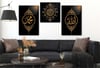 Allah (C.C) , Prophet Muhammad (PBUH) Inscription and Ayat al-Kursi Glass Wall Clock Set