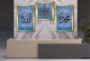 Allah (C.C) , Prophet Muhammad (PBUH) Inscription and Ayat al-Kursi Glass Wall Clock Set