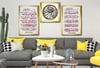 FELAK NAS BESMELE İ ŞERİF YAZILI CAM TABLO Tempered Glass Wall Clock SETİ