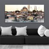 Yatay Saatli Yandan Dini Temalı Cam Tablo 071