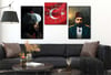 FATİH SULTAN MEHMET HAN ABDULHAMİD HAN VE TÜRK BAYRAĞI GÖRSELLİ CAM TABLO CAM SAAT SETİ 
