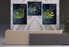 Allah (C.C) and Hz. Muhammad (PBUH) Tempered Glass Wall Art Set with Clock
