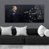Atatürk ve Harf Devrimi Yatay Saatli Yandan Vatan Temalı Cam Tablo 007