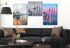 Tempered Glasss Wall Arts Religious-Themed Set with Clock