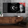 Yatay Ortadan Saatli  Vatan Temalı Cam Tablo 014