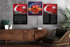 İSTİKLAL MARŞI MUSTAFA KEMAL ATATÜRK GÖRSELLİ CAM TABLO CAM SAAT SETİ 