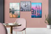 Tempered Glasss Wall Arts Religious-Themed Set with Clock