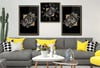 Allah (C.C) , Prophet Muhammad (PBUH) Inscription and Ottoman Tughra Glass Wall Clock Set