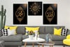 Allah (C.C) , Prophet Muhammad (PBUH) Inscription and Ayat al-Kursi Glass Wall Clock Set