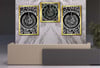 FELAK NAS VE İHLAS SURELERİ YAZILI CAM TABLO Tempered Glass Wall Clock SETİ