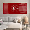 Yatay Ortadan Saatli  Vatan Temalı Cam Tablo 002