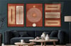Alüminyum Çerçeveli Sanat Temalı 3'lü Set MDF Tablo 0053