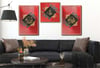 Allah (C.C) , Prophet Muhammad (PBUH) Inscription and Ottoman Tughra Glass Wall Clock Set