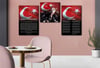 İSTİKLAL MARŞI MUSTAFA KEMAL ATATÜRK GÖRSELLİ CAM TABLO CAM SAAT SETİ 