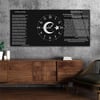 Yatay Ortadan Saatli  Vatan Temalı Cam Tablo 004