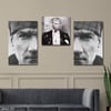 Haftanın İndirimli Ürünü Yatay Saatli Set Cam Tablo 40x60 cm (Sağ ve Sol Tablo 40x60 cm Saat 40x40 cm ölçüsünde)