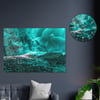 Sanat Temalı Cam Tablo Yuvarlak Cam Saat Seti