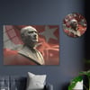 Sanat Temalı Cam Tablo Yuvarlak Cam Saat Seti