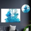 Sanat Temalı Cam Tablo Yuvarlak Cam Saat Seti