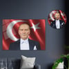 Sanat Temalı Cam Tablo Yuvarlak Cam Saat Seti