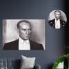 Sanat Temalı Cam Tablo Yuvarlak Cam Saat Seti