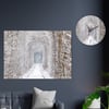 Sanat Temalı Cam Tablo Yuvarlak Cam Saat Seti