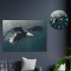 Sanat Temalı Cam Tablo Yuvarlak Cam Saat Seti