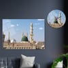Sanat Temalı Cam Tablo Yuvarlak Cam Saat Seti