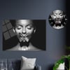 Sanat Temalı Cam Tablo Yuvarlak Cam Saat Seti