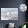 Sanat Temalı Cam Tablo Yuvarlak Cam Saat Seti