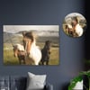Sanat Temalı Cam Tablo Yuvarlak Cam Saat Seti