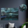 Sanat Temalı Cam Tablo Yuvarlak Cam Saat Seti