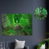 Sanat Temalı Cam Tablo Yuvarlak Cam Saat Seti
