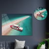 Sanat Temalı Cam Tablo Yuvarlak Cam Saat Seti