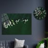 Sanat Temalı Cam Tablo Yuvarlak Cam Saat Seti