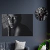 Sanat Temalı Cam Tablo Yuvarlak Cam Saat Seti