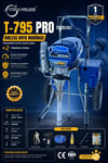 T-795 PRO Elektrikli Airless Boya Makinası-Dijital/Mavi