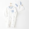 Andywawa Erkek Bebek Tulum Takım Ekru AC26076