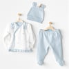 Andywawa Kız Bebek 3'lü Zıbın Set Mavi AC25646