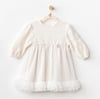 Andywawa Kız Bebek Elbise Ekru AC26136