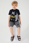 Batman Erkek Çocuk Bermuda Takım Siyah L1555-3