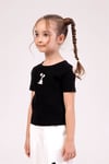 DMB Kız Çocuk Fitilli Tişört Body Siyah M0494