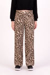 DMB Kız Çocuk Leopar Baskılı Pantolon Bej M0630