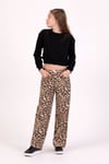 DMB Kız Çocuk Leopar Baskılı Pantolon Bej M0630