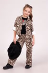 DMB Kız Çocuk Leopar Desenli Ceket Bej M0514