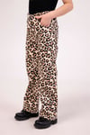 DMB Kız Çocuk Leopar Desenli Pantolon Bej M0629