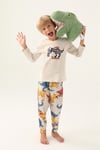 RolyPoly Erkek Çocuk Dinazorlu Pijama Takımı Bej RP3363-2