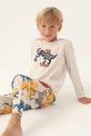 RolyPoly Erkek Çocuk Dinazorlu Pijama Takımı Bej RP3363-2